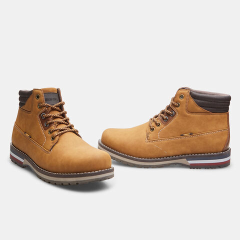 Botines de hombre efecto piel, Amarillo Botines de hombre efecto piel, Amarillo